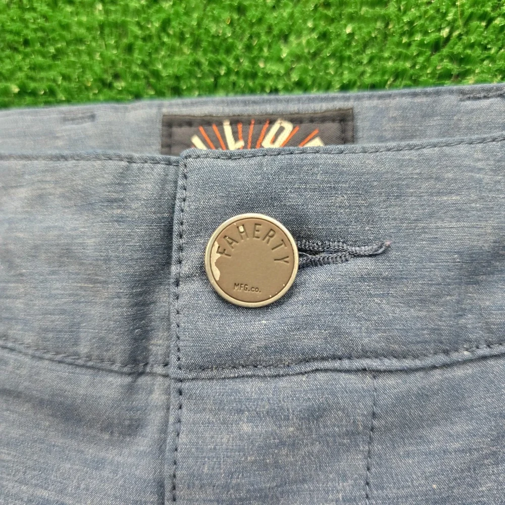 Faherty All Day Shorts Mens 30 Blue Drawstring Outdoors Summer Beach Casual Golf